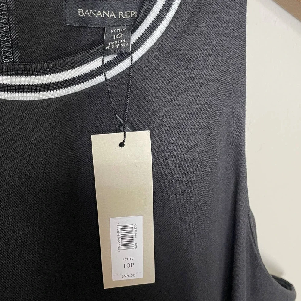 NWT Banana Republic Ring Collar Little Black Dress Sleeveless Knee Length 10p - Picture 5 of 7